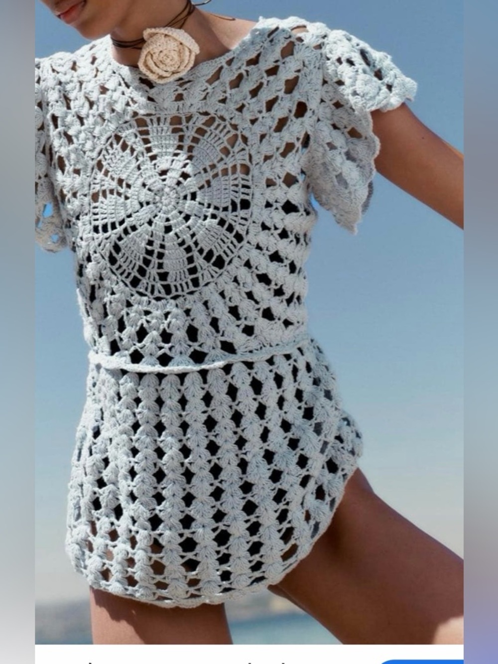 Zara knit crochet top